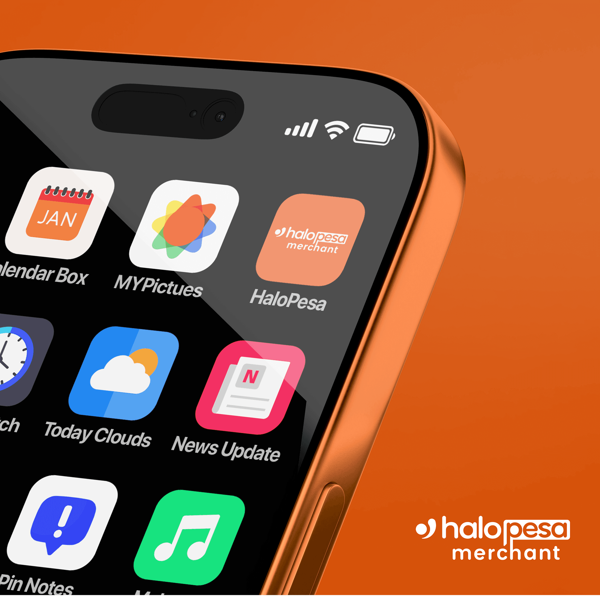 HaloPesa Merchant app icon on a home screen