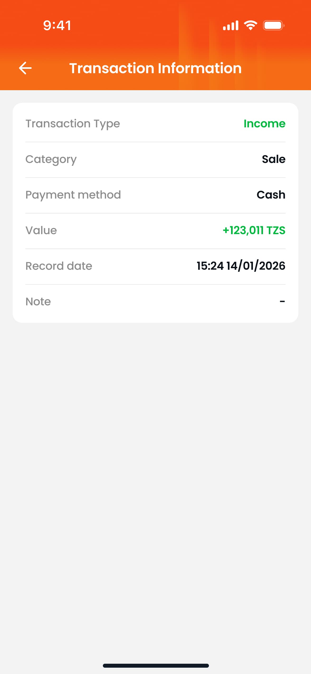 Transaction information
