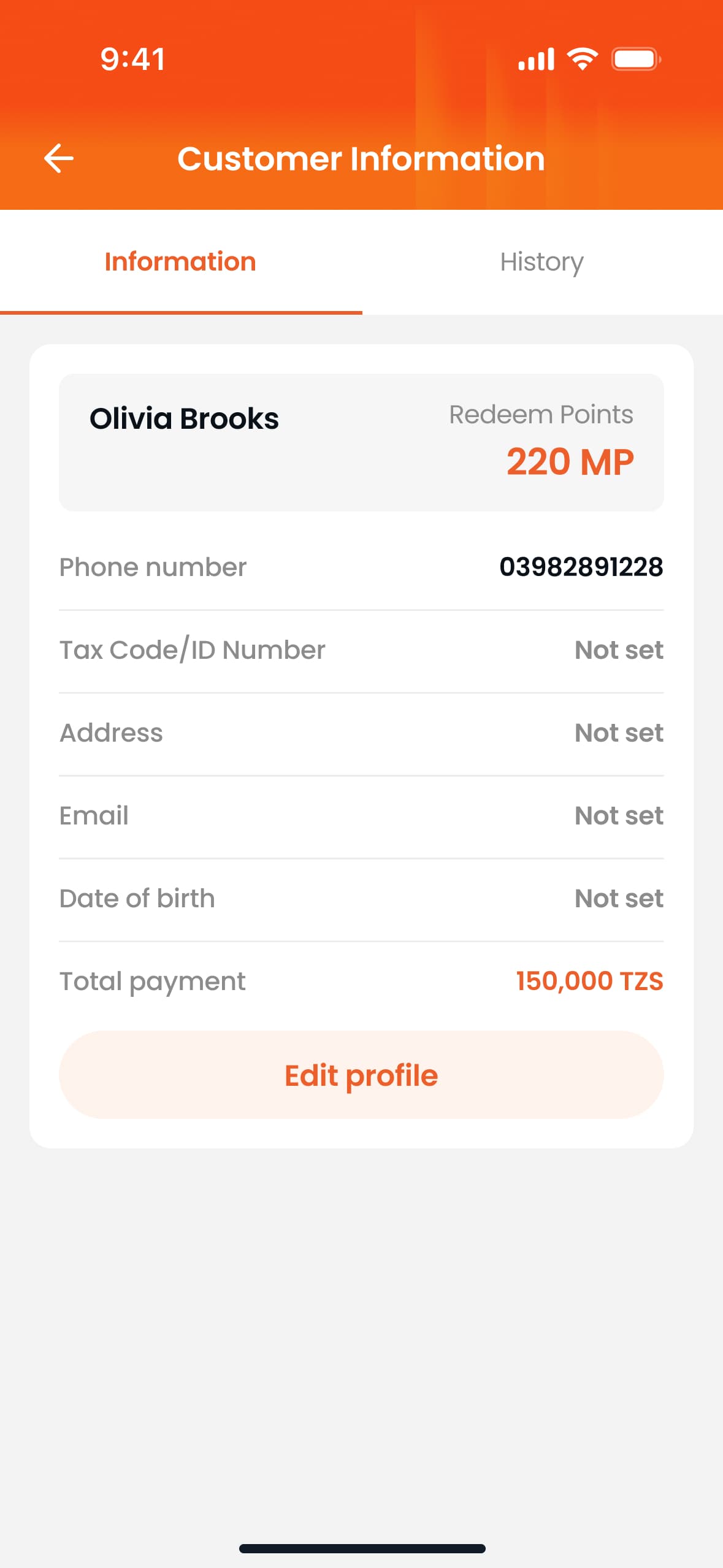 Customer information