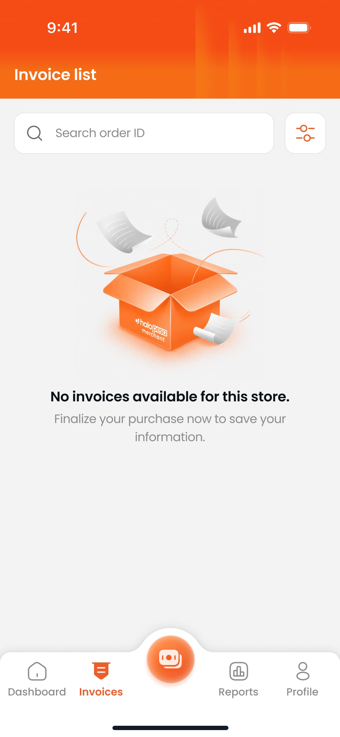 Invoice — empty state