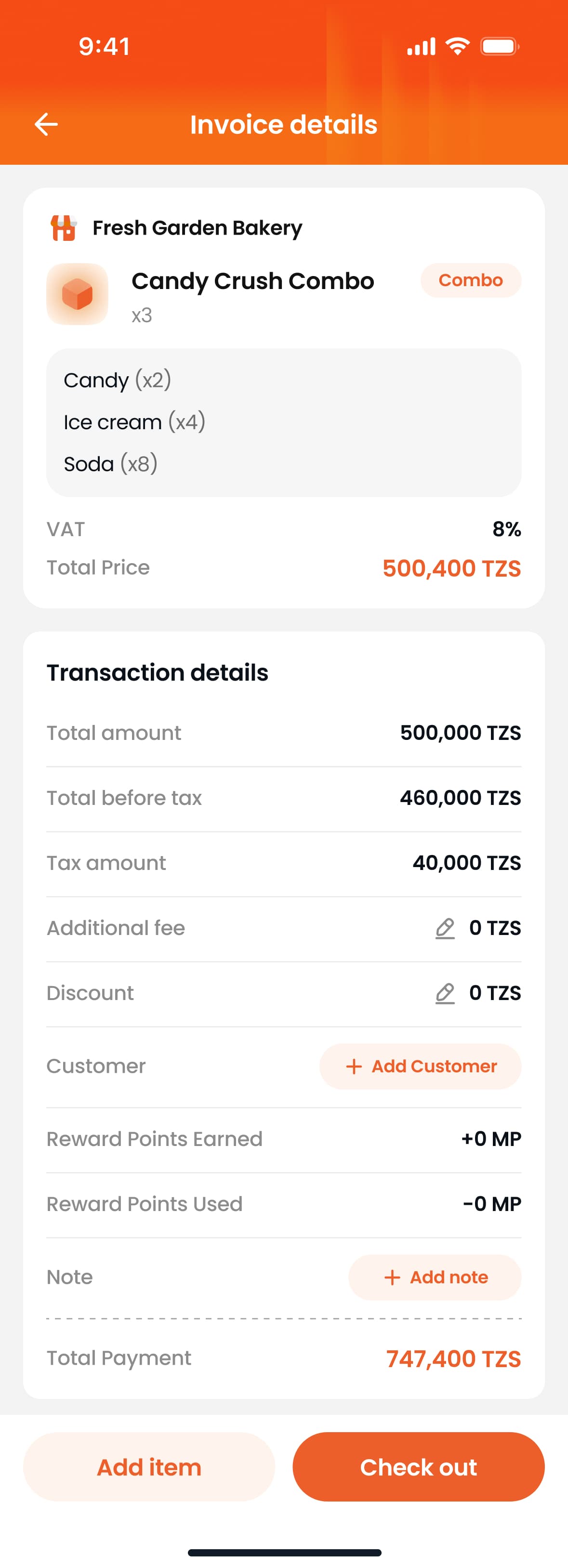 Invoice details