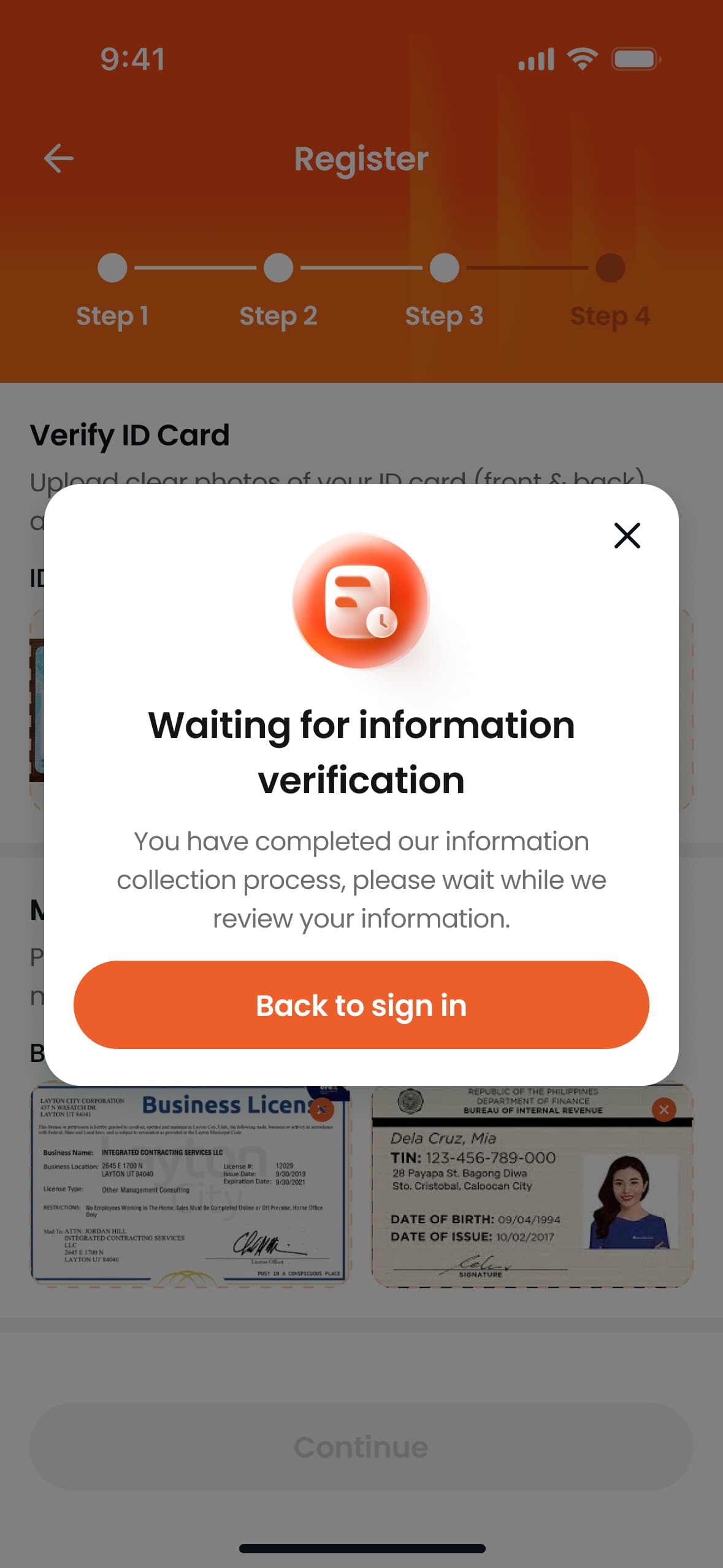 Waiting for verification