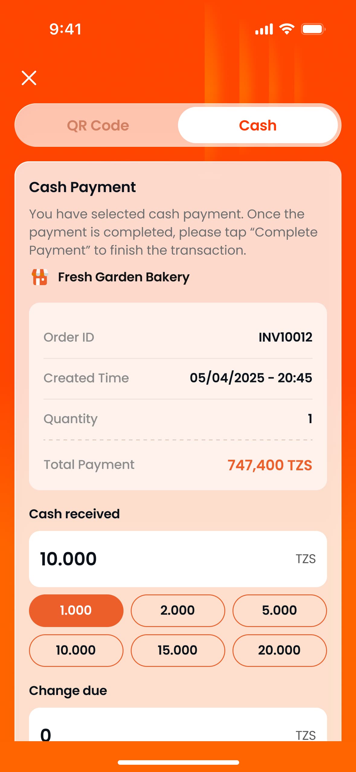 Pay by cash