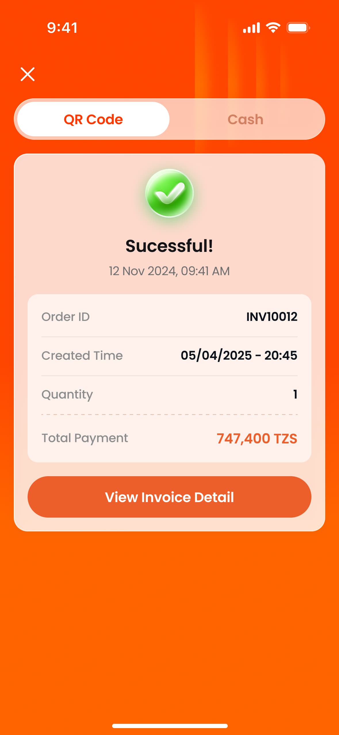 Payment successful