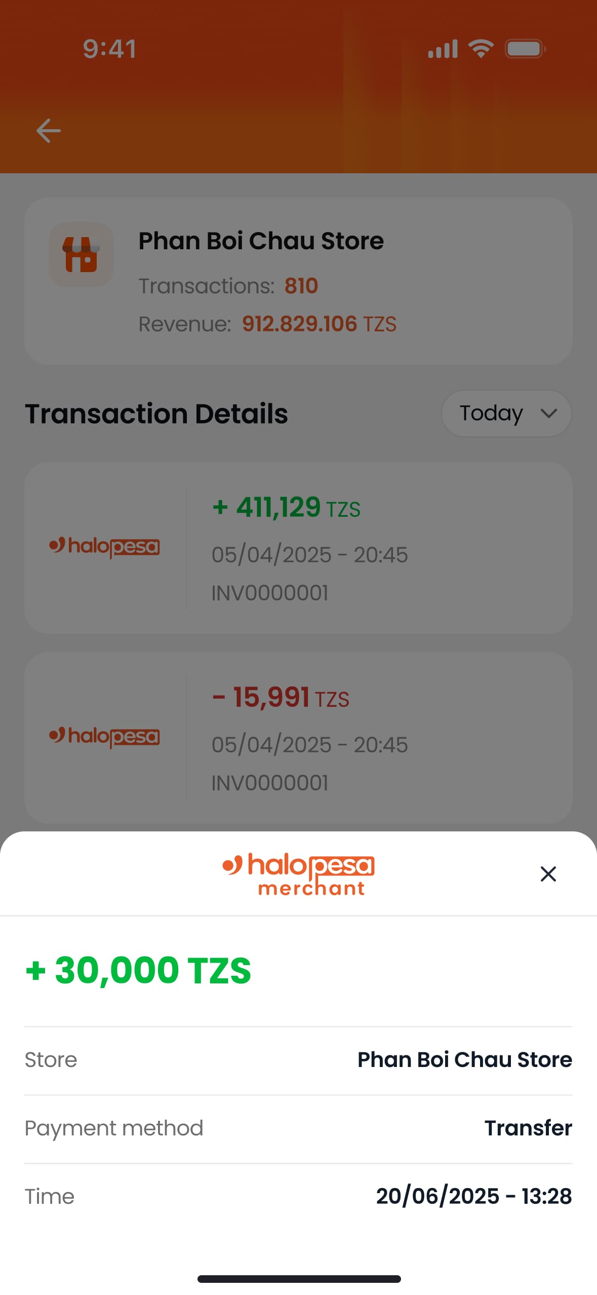 Transaction details